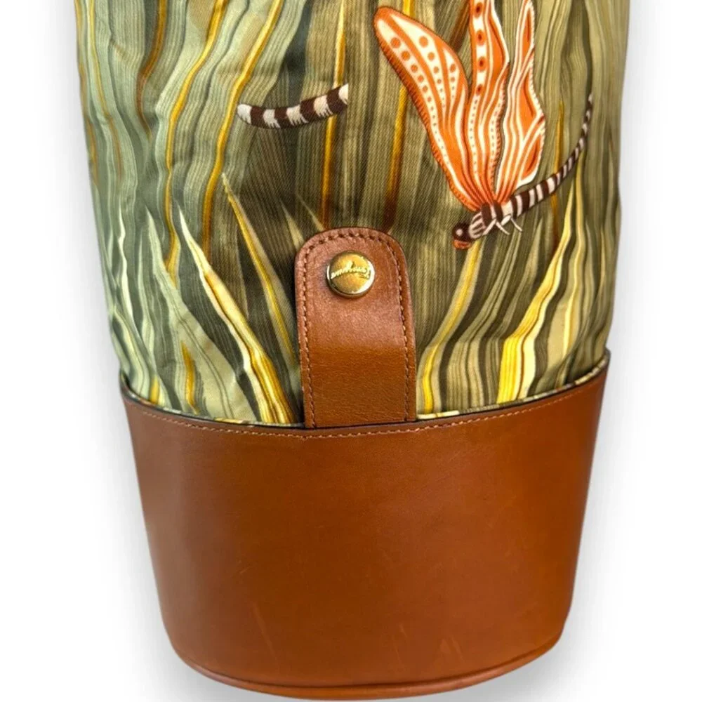 Salvatore Ferragamo Vintage Foldable Canvas and Leather Botanical